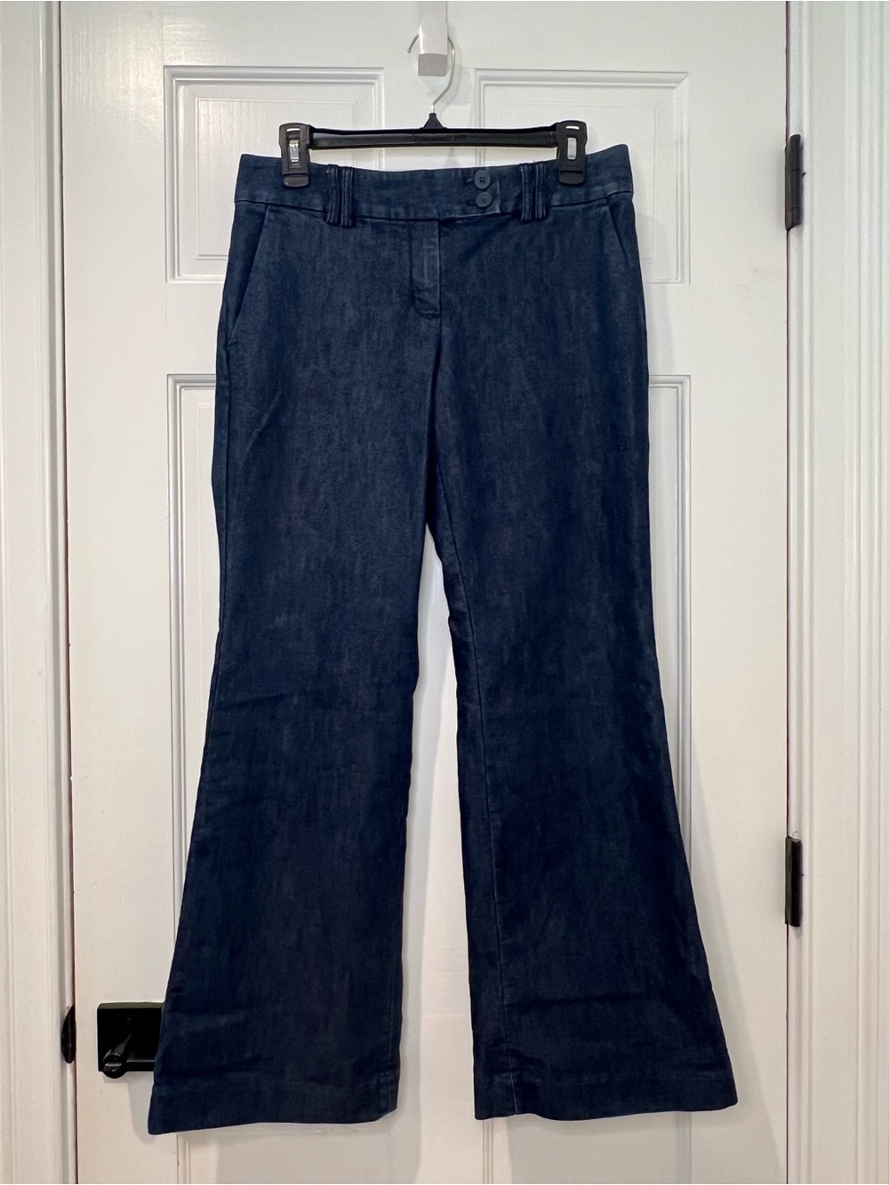 Express Editor Dark Blue Wide-Leg Jeans for Women 4 Short